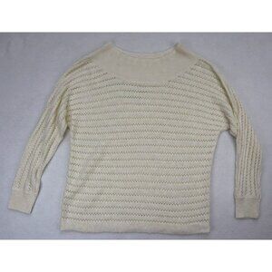 Maurices Women's Sweater Size M Ivory White Open-Knit Pullover